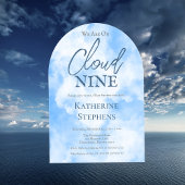 Wir sind auf Cloud Nine Blue Boy Baby Dusche Acryleinladungen