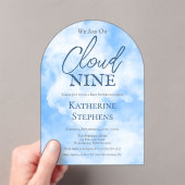 Wir sind auf Cloud Nine Blue Boy Baby Dusche Acryleinladungen (Insitu (Handheld))