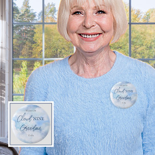 Wir sind auf Cloud Nine Blue Boy Baby Dusche Oma Button