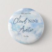 Wir sind auf Cloud Nine Blue Boy Baby Duschtücher Button (Vorderseite)