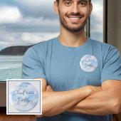 Wir sind auf Cloud Nine Blue Boy Baby Shower Daddy Button