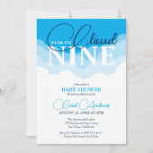 Wir sind auf Cloud Nine - Blue Boy Baby Shower Einladung (Vorderseite)