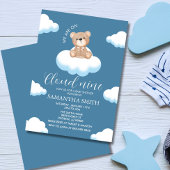 Wir sind auf Cloud Nine Blue Boy Bear Baby Shower Einladung