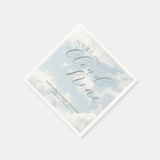 Wir sind auf Cloud Nine Blue Clouds Baby Dusche Serviette (Ecke)