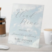 Wir sind auf Cloud Nine Blue Clouds Baby Dusche Sockelschild (In Situ)