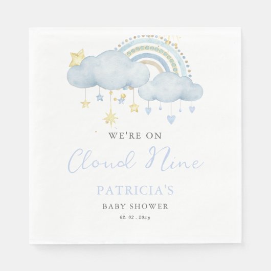 Wir sind auf Cloud Nine Boy Baby Dusche Serviette (Vorderseite)
