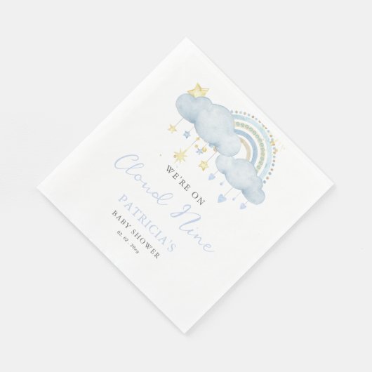 Wir sind auf Cloud Nine Boy Baby Dusche Serviette (Ecke)