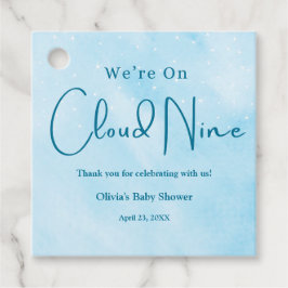 Wir sind auf Cloud Nine Boy Baby Shower Geschenkanhänger