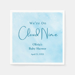 Wir sind auf Cloud Nine Boy Baby Shower Serviette