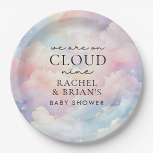 Wir sind auf Cloud Nine Dreamy Sky Baby Shower Pappteller