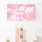 Wir sind auf Cloud Nine Pink Baby Dusche Banner (Insitu)
