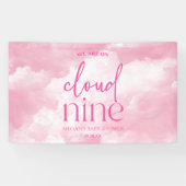 Wir sind auf Cloud Nine Pink Baby Dusche Banner (Horizontal)