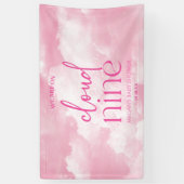 Wir sind auf Cloud Nine Pink Baby Dusche Banner (Vertikal)