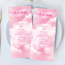 Wir sind auf Cloud Nine Pink Baby Dusche Food Menü Menükarte