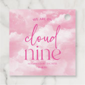 Wir sind auf Cloud Nine Pink Baby Dusche Geschenkanhänger (Rückseite)