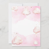 Wir sind auf Cloud Nine Pink Baby Dusche Gold Glit Einladung (Rückseite)
