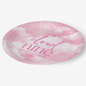 Wir sind auf Cloud Nine Pink Baby Dusche Pappteller (Schrägansicht)