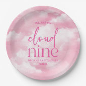 Wir sind auf Cloud Nine Pink Baby Dusche Pappteller (Vorderseite)