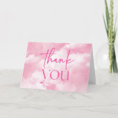 Wir sind auf Cloud Nine Pink Clouds Baby Dusche Dankeskarte (Vorderseite)