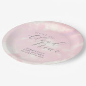 Wir sind auf Cloud Nine Pink Clouds Baby Dusche Pappteller (Schrägansicht)