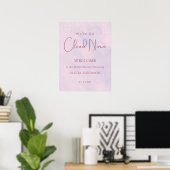 Wir sind auf Cloud Nine Pink Girl Baby Dusche Will Poster (Heimbüro)