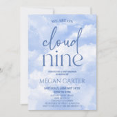 Wir sind auf Cloud Nine Sparkle Clouds Baby Dusche Einladung (Vorderseite)