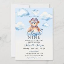 Wir sind auf Cloud Nine Vintag Boy Bear Baby Dusch