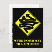 "WIR SIND AUF DEM WEG ZU EINER NEUEN ZUHAUSE!" ANKÜNDIGUNGSPOSTKARTE (Vorne/Hinten)