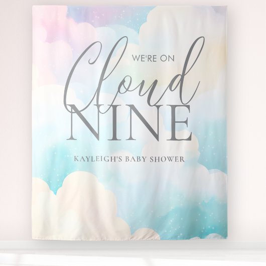 Wir sind auf der Cloud Nine Baby Shower Backdrop Wandteppich