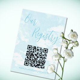 Wir sind auf der Cloud Nine Baby Shower Registry Begleitkarte