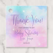 Wir sind auf der Cloud Nine Girl Baby Shower. Geschenkanhänger (Vorderseite)