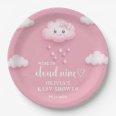 Wir sind auf der Wolke neun niedlich lächelnde Wol Pappteller (Vorderseite)