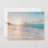 Wir sind auf die Coast Beach Zuhause umgezogen Ankündigung (Vorderseite)