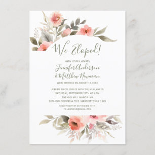 Wir sind auf und davon Wasserfarbe Hochzeit Blush- Einladung