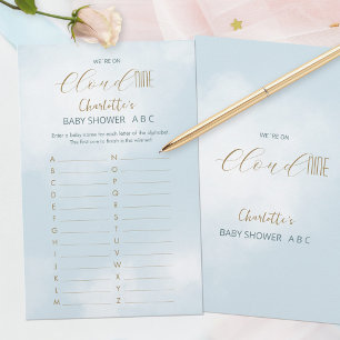 Wir sind auf Wolke 7 Elegantes Blau Babyshower ABC