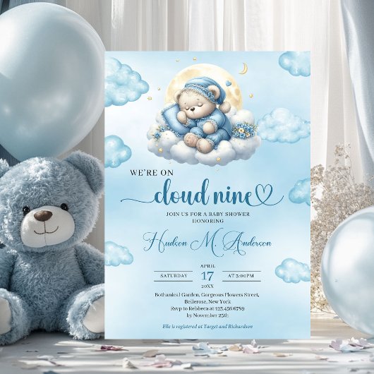 Wir sind auf Wolke neun niedlichen Teddybärenschla Einladung