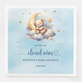 Wir sind auf Wolke neun schlafende Teddybärenjunge Serviette