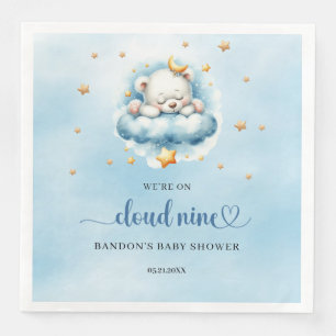 Wir sind auf Wolke neun schlafende Teddybärenjunge Serviette