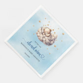 Wir sind auf Wolke neun schlafende Teddybärenjunge Serviette (Ecke)