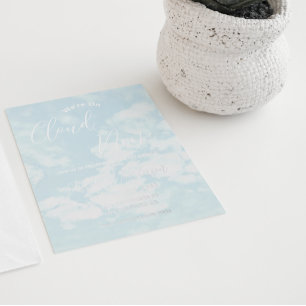 Wir sind auf Wolke sieben: Baby Shower Folieneinladung