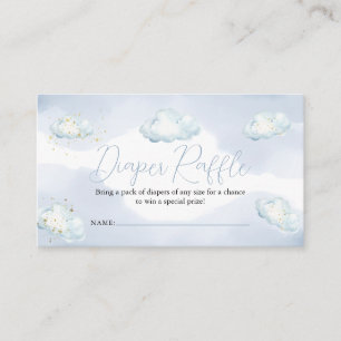 Wir sind auf Wolke Sieben Baby Shower Windel-Raffl Begleitkarte