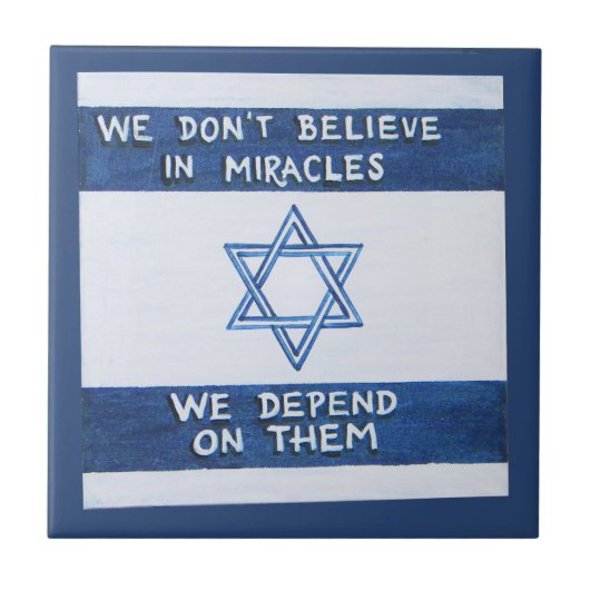 Wir sind auf Wunder angewiesen Fliese (Vorderseite)