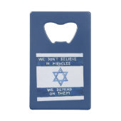 Wir sind auf Wunder angewiesen Kreditkarten Flaschenöffner (Vorderseite)