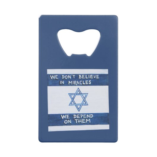 Wir sind auf Wunder angewiesen Kreditkarten Flaschenöffner (Vorderseite)