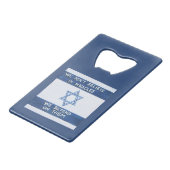 Wir sind auf Wunder angewiesen Kreditkarten Flaschenöffner (Vorderseite Schrägansicht)