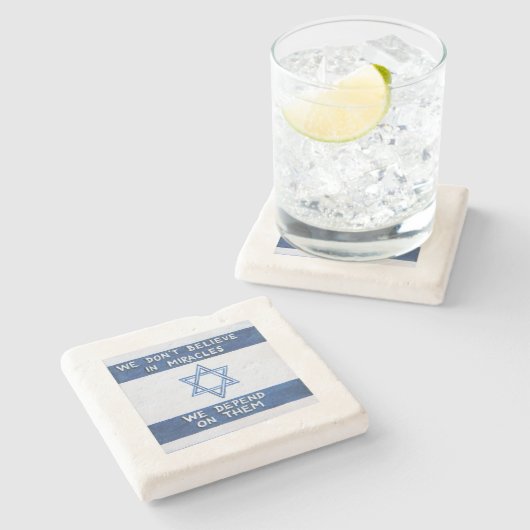 Wir sind auf Wunder angewiesen Steinuntersetzer (Seitenansicht)