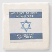 Wir sind auf Wunder angewiesen Steinuntersetzer (Vorderseite)