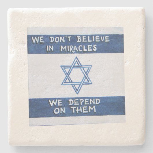 Wir sind auf Wunder angewiesen Steinuntersetzer (Vorderseite)