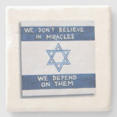 Wir sind auf Wunder angewiesen Steinuntersetzer (Vorderseite)