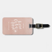 Wir sind aus hier | Herrn u. Frau Newlywed Pink Gepäckanhänger (Vorderseite horizontal)